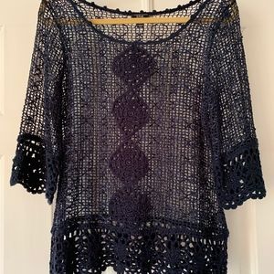 Navy mesh sweater